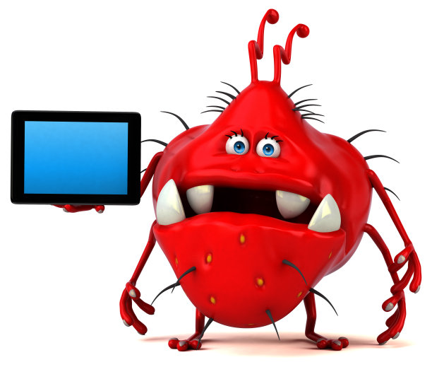 有趣的细菌- 3D插图图片下载