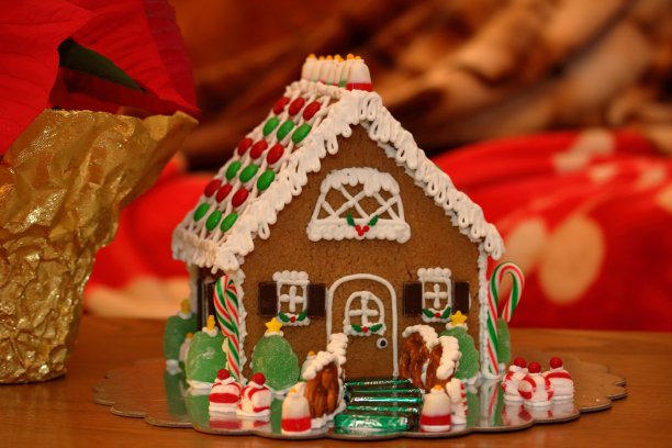 装饰的姜饼屋图片下载