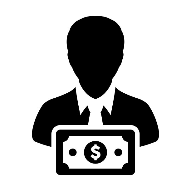 金融图标向量男性用户个人资料头像与美元符号货币货币符号为银行和企业在平面颜色字形象形图图片下载