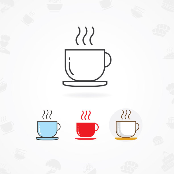 热饮图标，向量咖啡杯插图图片下载
