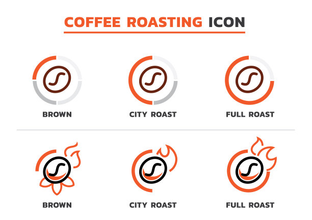 用咖啡豆烘焙的咖啡图标图片下载