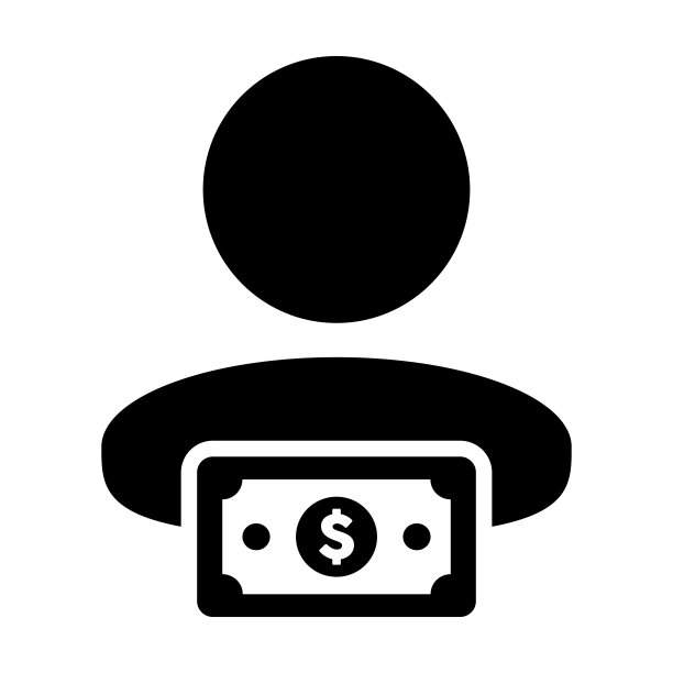 金钱图标向量男性用户个人资料头像与美元符号货币符号为银行和金融在平面颜色象形文字象形图图片下载