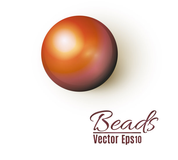 美丽的彩色珠子。串珠是真实的。装饰元素。矢量图图片下载