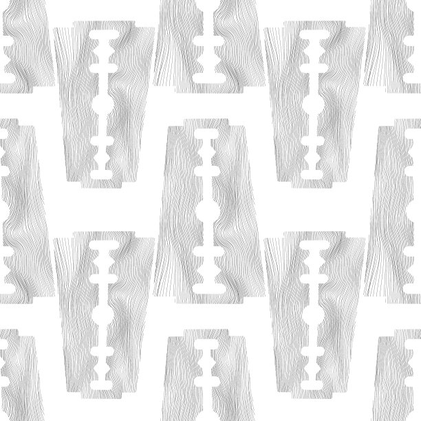 传统的双面刀片无缝图案。理发和刮胡子的工具。不锈钢棚架设备图片下载