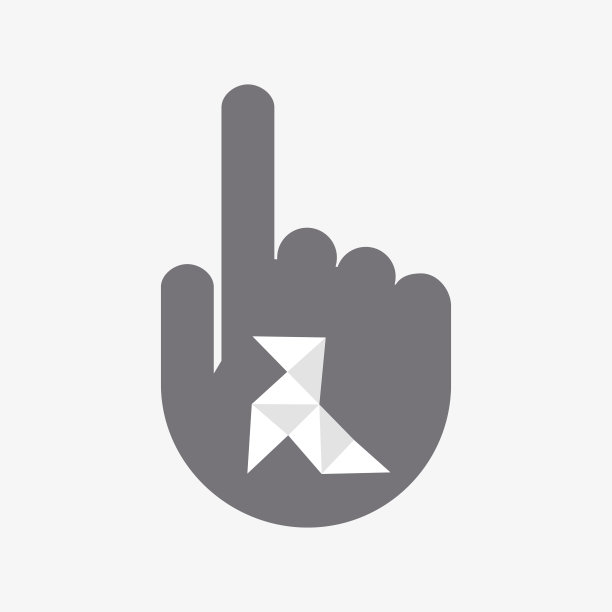 孤立的触摸手与纸鸟图片下载