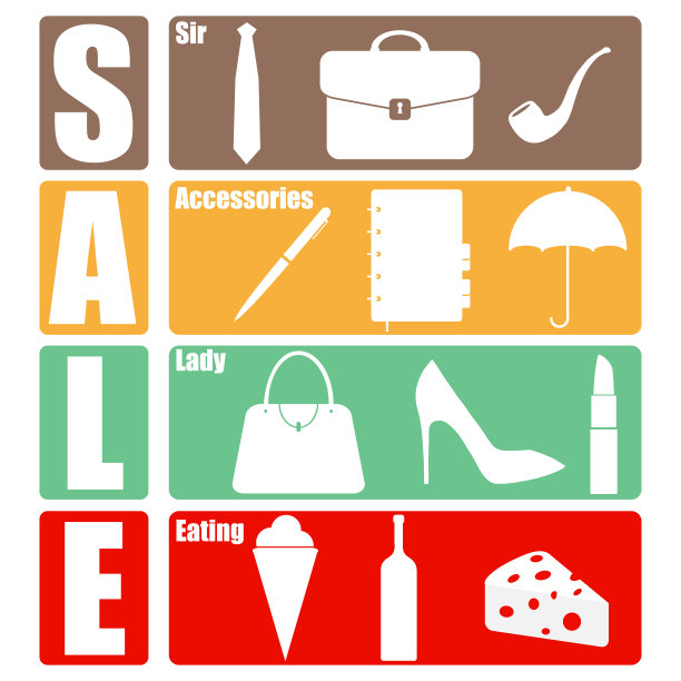 横幅出售。白色上有物品说明。图片下载