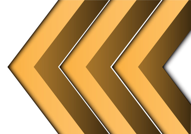 抽象黄色箭头3D白色方向设计现代未来主义背景矢量插图。图片下载