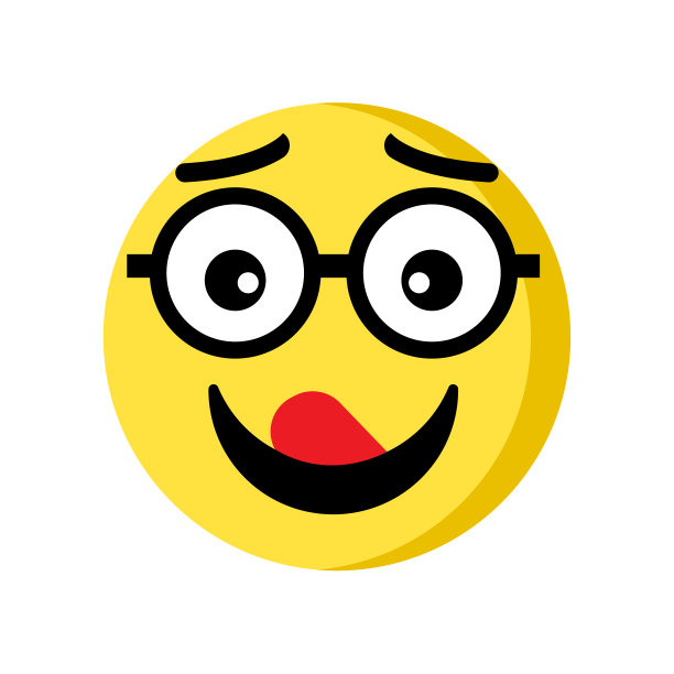 在白色背景上孤立的呆子表情符号图片下载