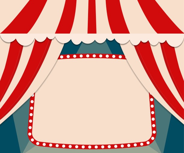 海报模板与复古马戏团横幅。为展示、音乐会、展览而设计图片下载
