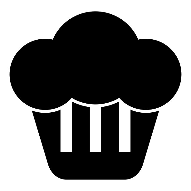 纸杯蛋糕图标黑色插图平面风格简单的形象图片下载