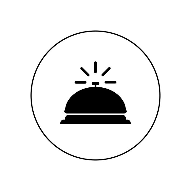 钟形图标，警报标志，白色背景隔离。图片下载