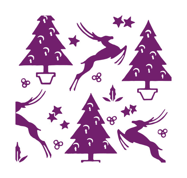 鹿和圣诞树图案图片下载