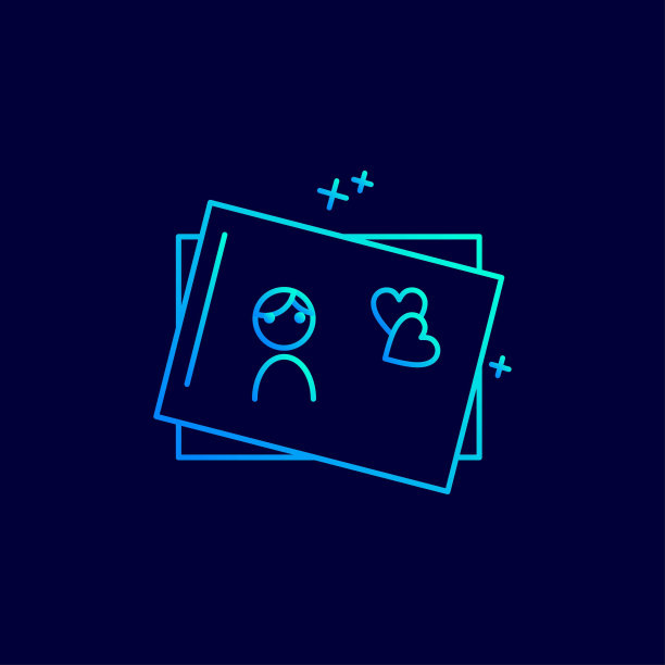 母亲节浅蓝色霓虹灯图标与黑暗的背景向量图片下载