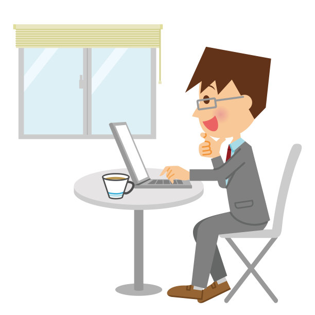 操作笔记本电脑的商人。图片下载