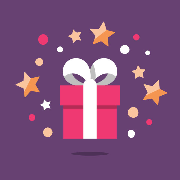 彩带礼盒，闪亮的星星礼品，惊喜大礼品，奖励计划，特别奖图片下载