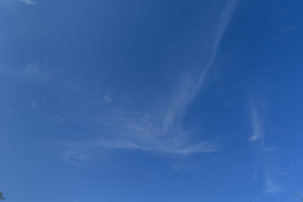 蓝色的天空加上一点云彩作为背景图片下载