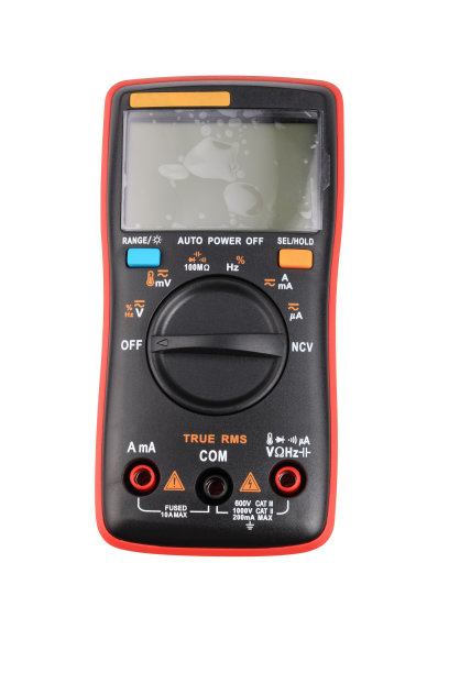 黑色数字万用表隔离在白色背景在干燥的日子图片下载