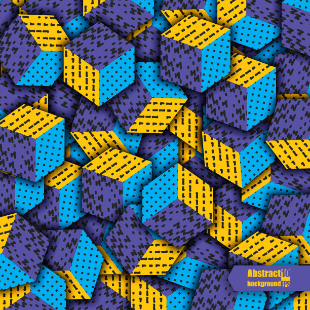 彩色立方体装饰。Eps10矢量图图片下载