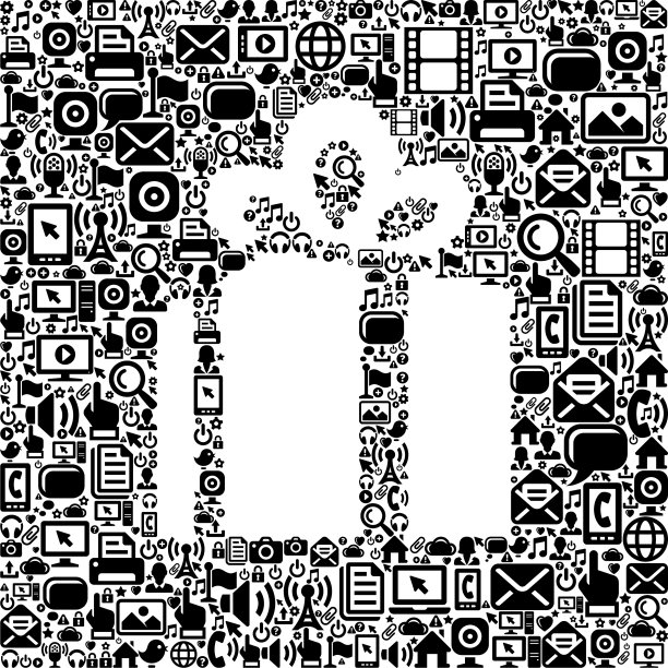 礼品盒网络传播技术矢量图标模式图片下载