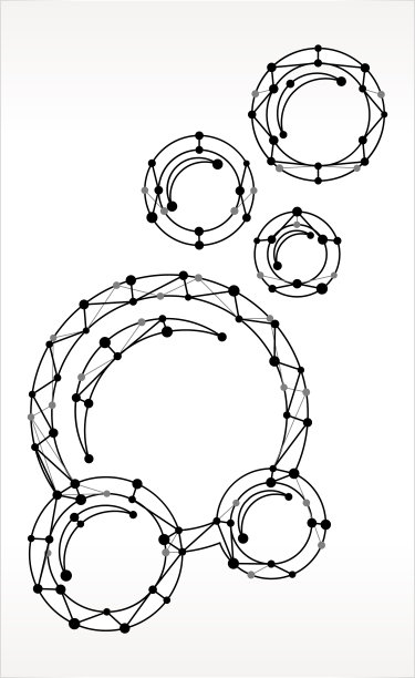 肥皂泡三角形节点黑白图案图片下载