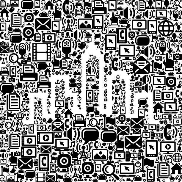 城市景观建筑网络通信技术矢量图标模式图片下载