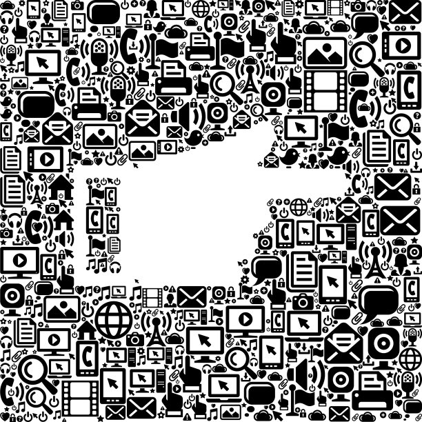 手指指向互联网通信技术矢量图标模式图片下载