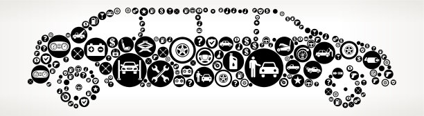 轿车和汽车维修图标背景图片下载