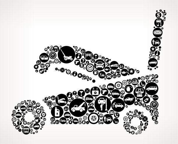 吹雪车和汽车维修图标背景图片下载