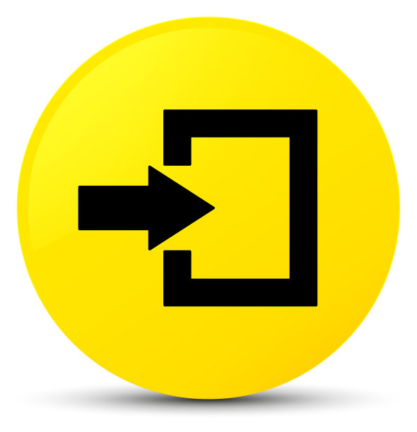 登录图标黄色圆形按钮图片下载