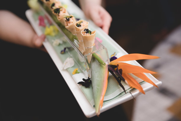 开胃小菜和派对食物，有人手和人图片下载