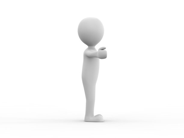 3D插图的人展示你的产品双手在白色背景的一边图片下载