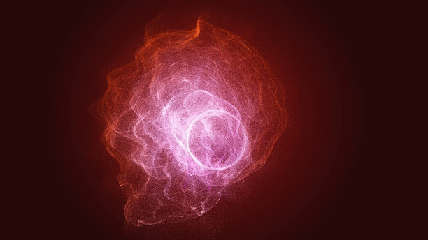 由数字节点和连接点线组成的红色多边形质量线图片下载