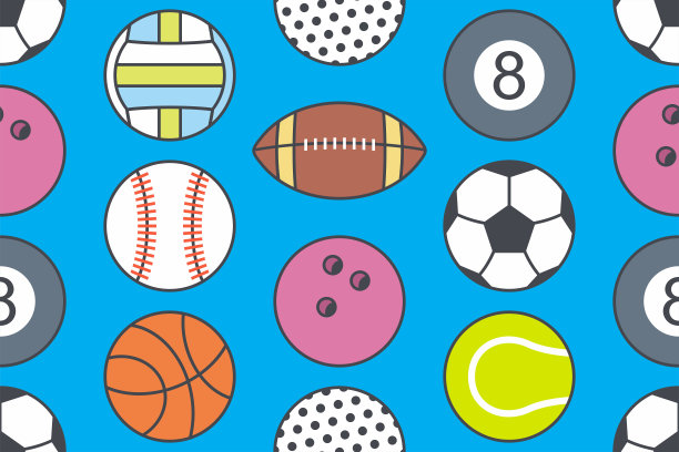 无缝模式与体育球的收集图片下载