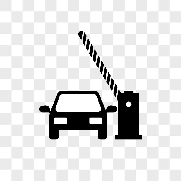 障碍和汽车矢量图标上透明的背景，障碍和汽车图标图片下载