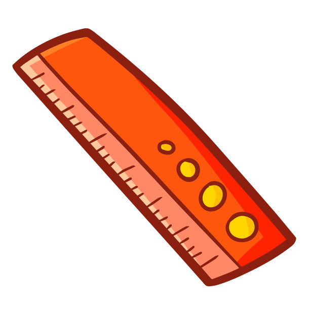 卡通风格的有趣的红色小尺子图片下载