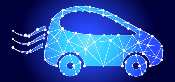 汽车旅行蓝色三角形节点矢量模式图片下载