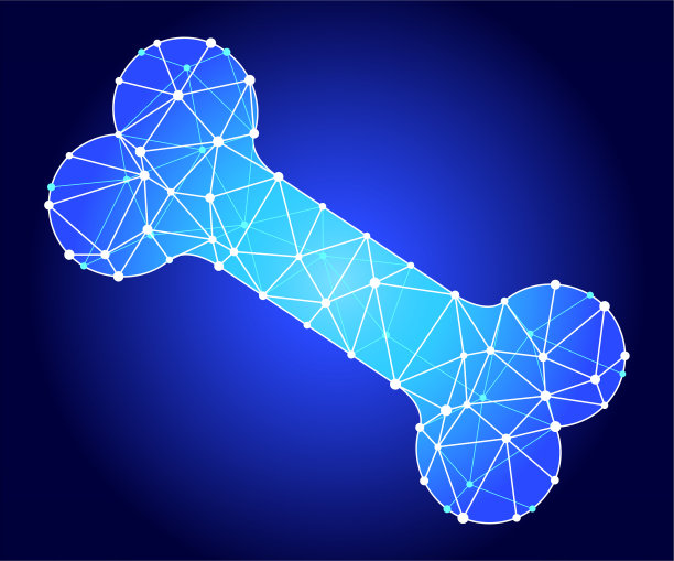 狗骨蓝色三角形节点矢量模式图片下载