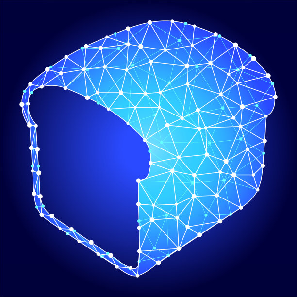 面包块蓝色三角形节点向量模式图片下载