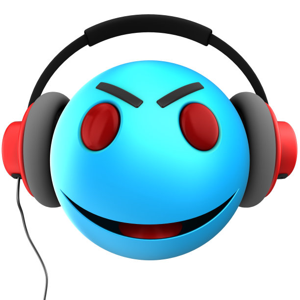 3d蓝色表情微笑图片下载