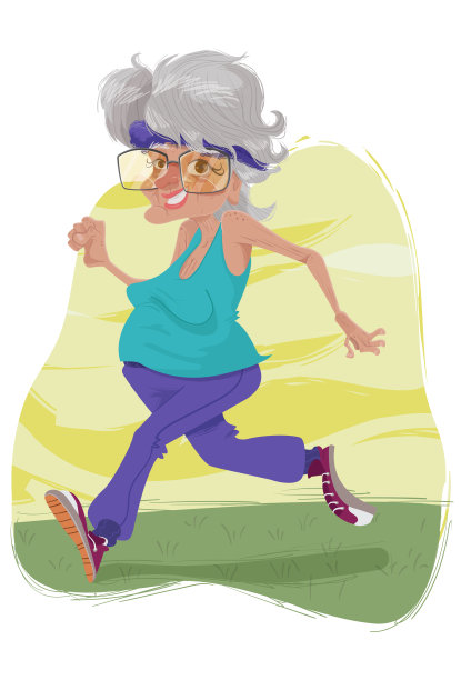 跑步的老妇人图片下载