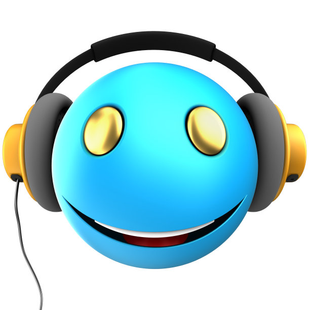 3d蓝色表情微笑图片下载