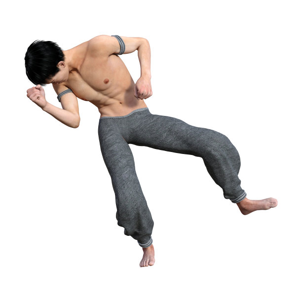 3D插图战斗和尚在白色图片下载