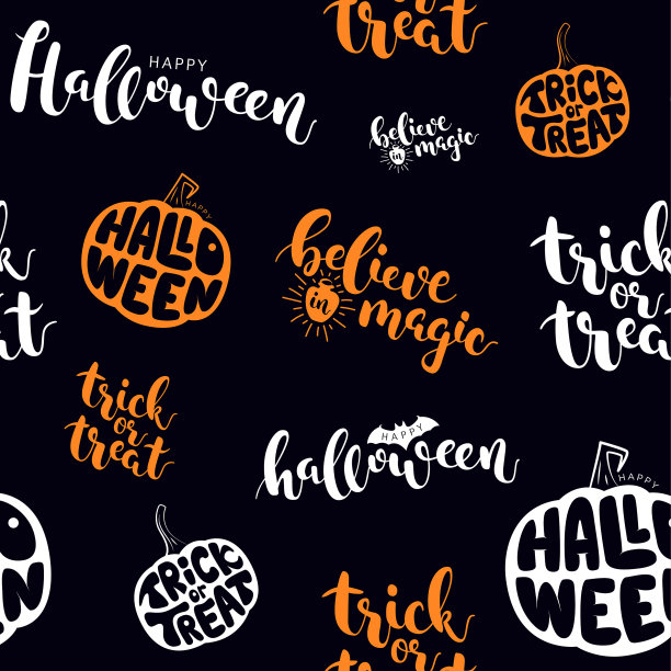 向量黑色无尽的万圣节图案图片下载