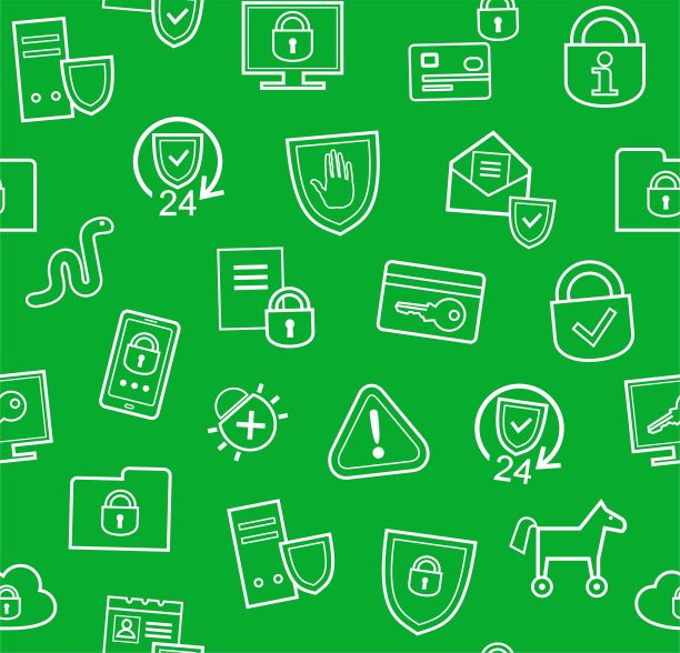 信息保护，无缝背景，绿色，平坦。图片下载