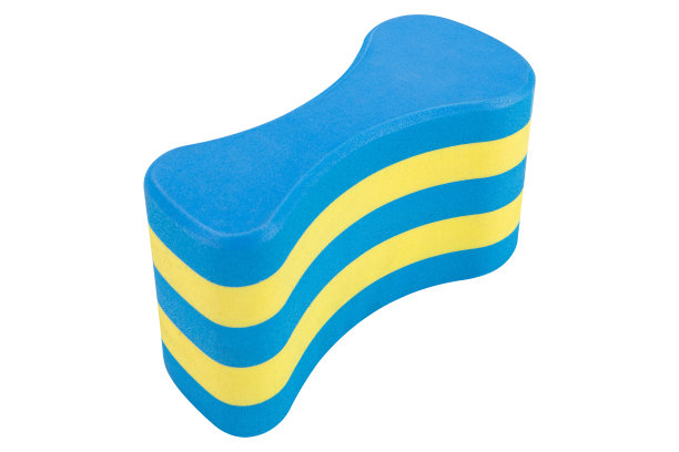 漂浮的水上有氧运动和游泳背部，在白色的背景，孤立图片下载