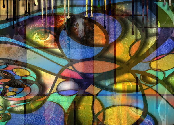 从抽象背景中窥视的眼睛图片下载