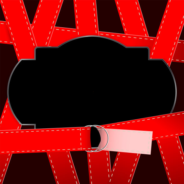 红色皮带设计，白色线缝。图片下载