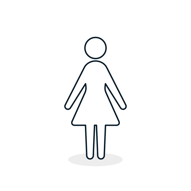 女性线条图标，矢量女性，女孩孤立的符号在平面设计图片下载