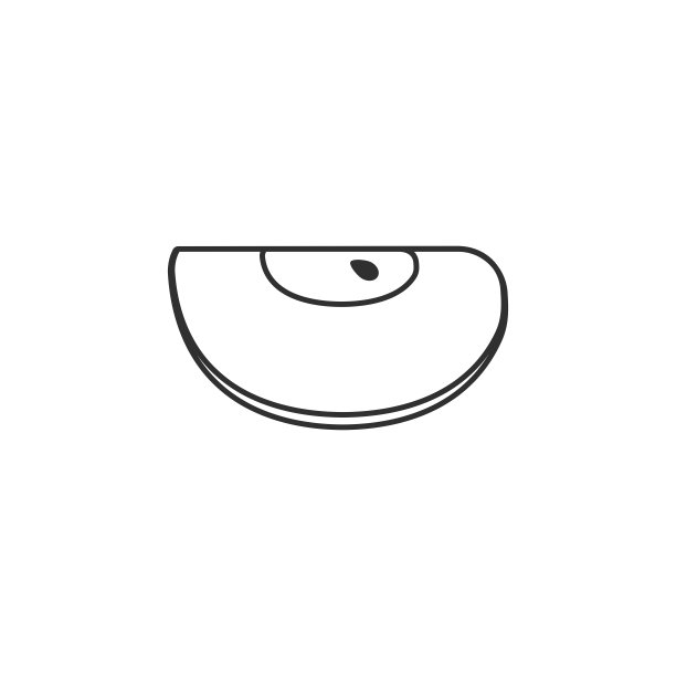 苹果片图标在黑色平面轮廓设计图片下载