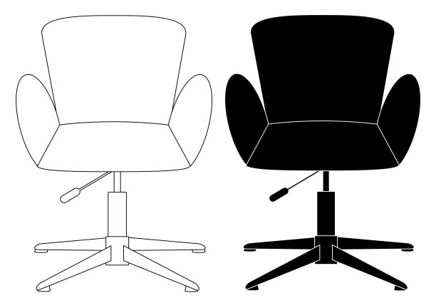 现代舒适优雅和时尚的椅子集图标图片下载